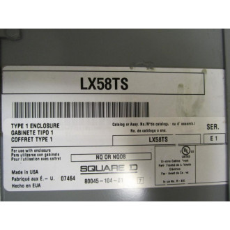 Square D LX58TS Panelboard Trim Missing Latch - New No Box