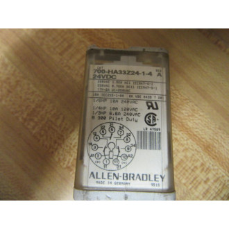 Allen Bradley 700-HA33Z24-1-4 Relay 700-HA33Z24-1-4-24VDC Series A - Used
