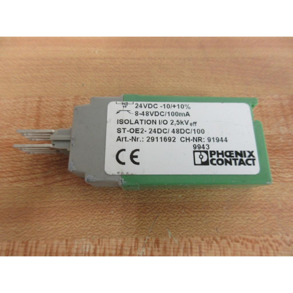Phoenix Contact 29119692 Relay ST-OE2-24DC48DC100 - Used