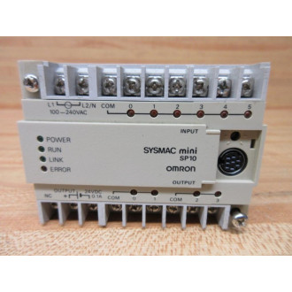 Omron SP10-DR-A Programmable Controller SP10DRA No Terminal Covers, Port Cover, or Mounting Bracket - Used