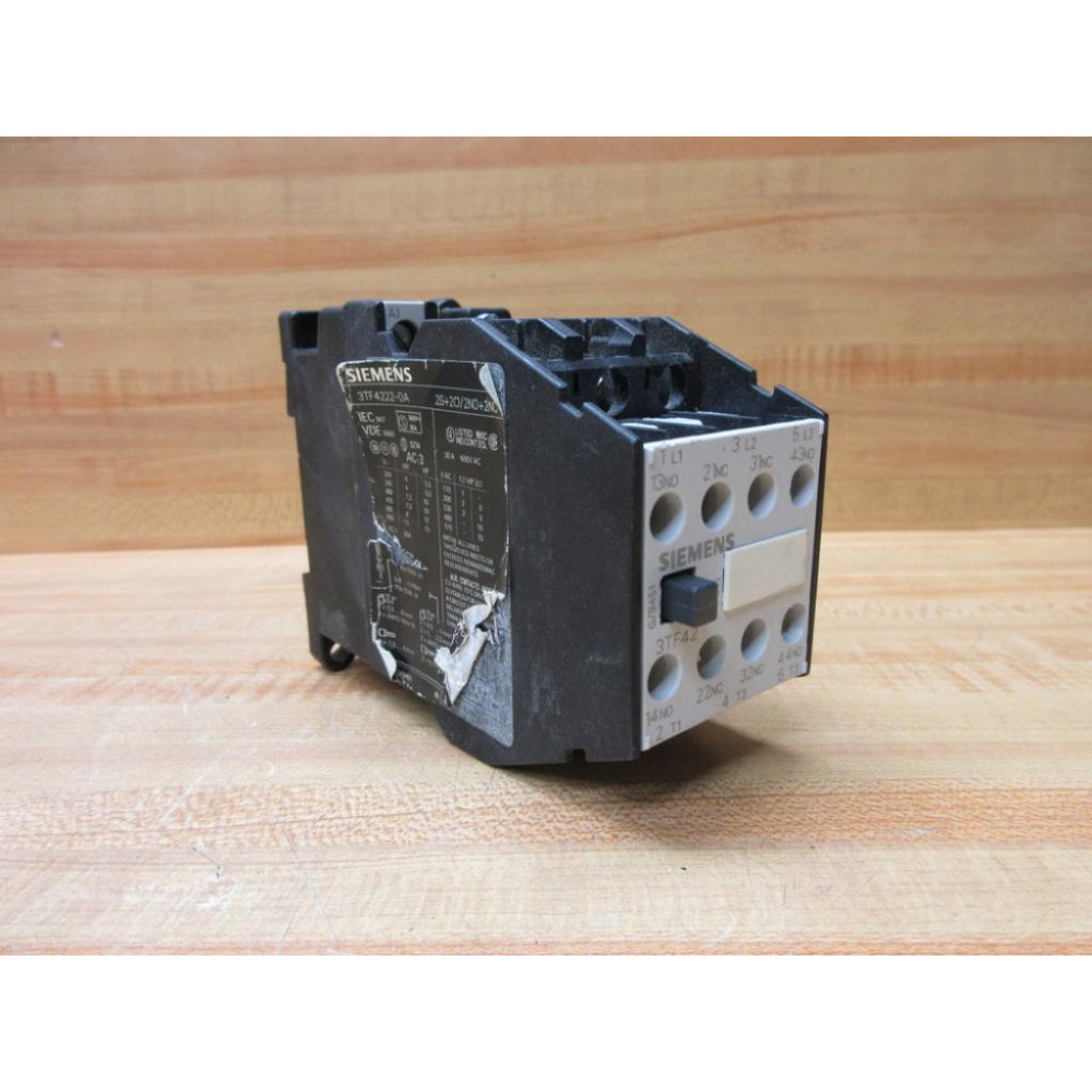 Siemens 3TF4222-0A Contactor 3TF42220AK6 Coil: 110120V - Used