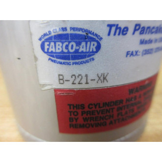 Fabco-Air B-221-XK Pancake Cylinder B221XK - New No Box