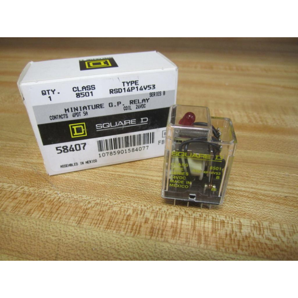 Square D 8501-RSD14P14V53 Relay 8501RSD14P14V53 Series B