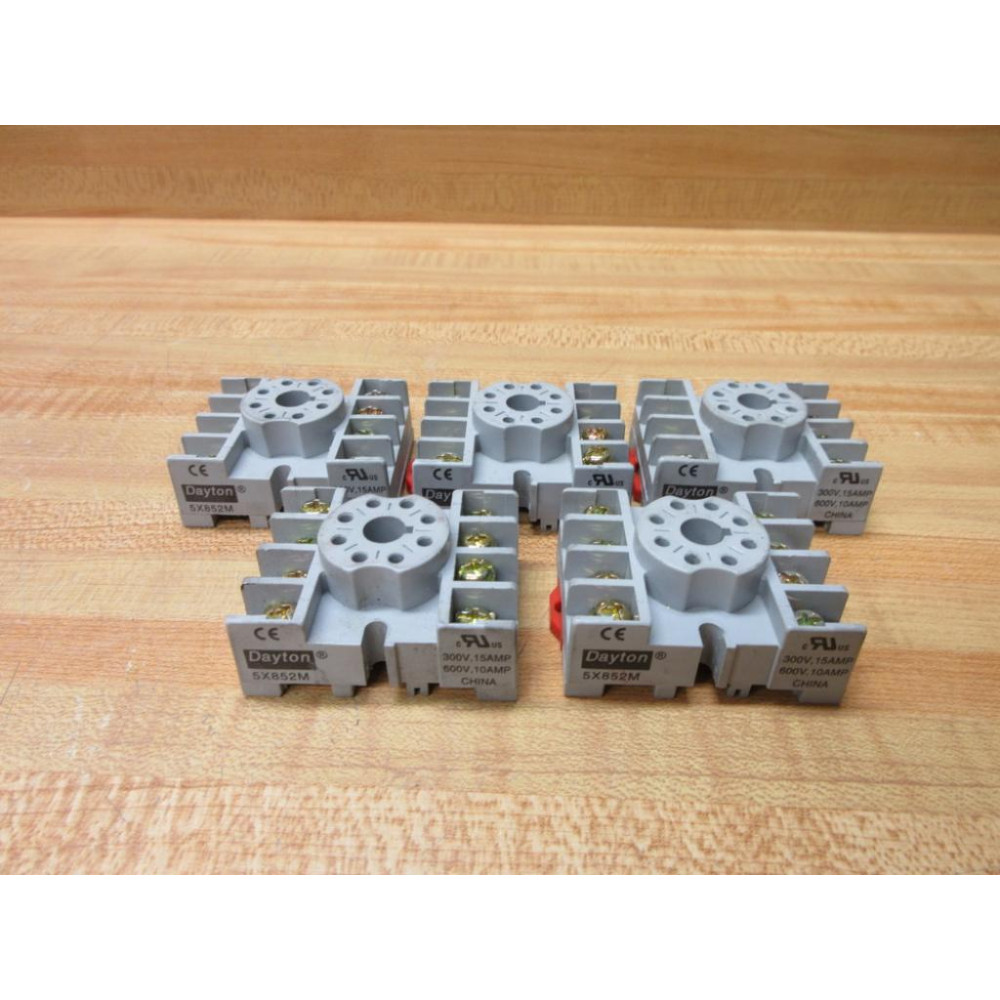 Dayton 5X852M Relay Socket (Pack of 5) - Used