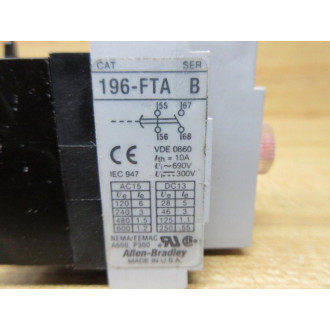 Allen Bradley 196-FTA Pneumatic Timer 196FTA 690 V - Used
