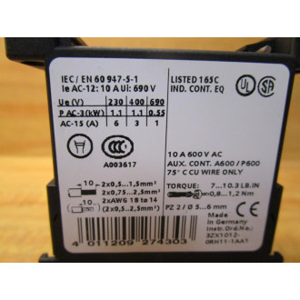 Siemens 3RH1122-1BB40 Relay 3RH11221BB40 - New No Box