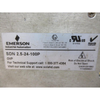 Emerson SDN 2.5-24-100P Sola Power Supply SDN2524100P - Used