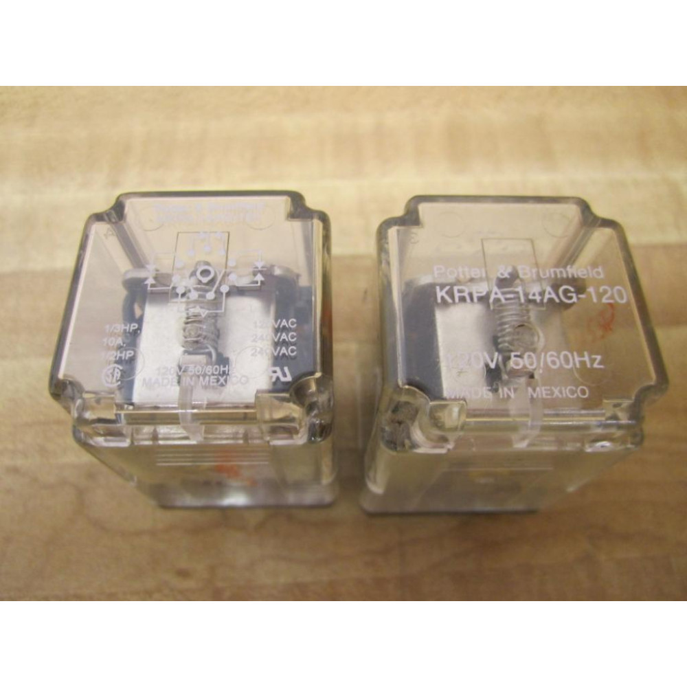 Potter & Brumfield KRPA-14AG-120V Relay KRPA-14AG-120VAC KRPA-14AG-120V (Pack of 2) - New No Box