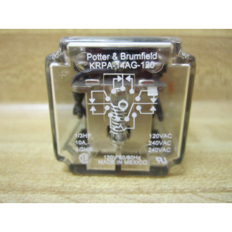 Potter & Brumfield KRPA-14AG-120V Relay KRPA-14AG-120VAC KRPA-14AG-120V (Pack of 2) - New No Box