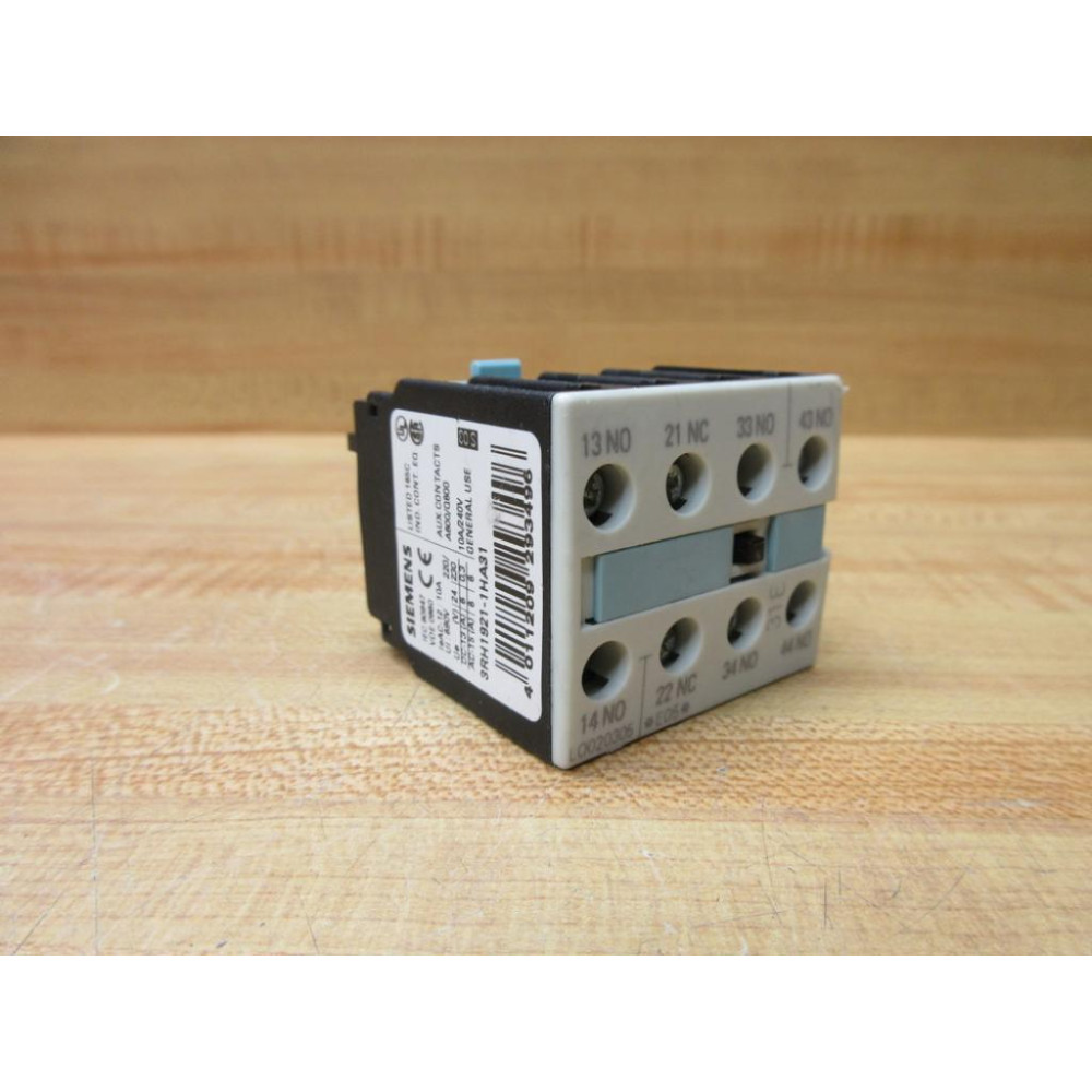 Siemens 3RH1921-1HA31 Auxiliary Contact  3RH19211HA31 - Used