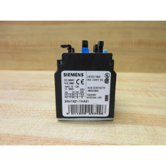 Siemens 3RH1921-1HA31 Auxiliary Contact  3RH19211HA31 - Used