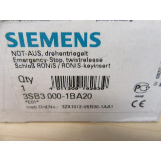 Siemens 3SB3 000-1BA20 Switch 2 Position 3SB30001BA20