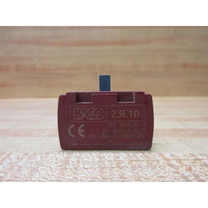 Baco 23-E-10 Contact Block 23E10 Red - Used