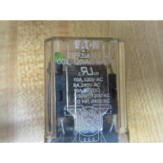 Eaton D3PR23A-120V AC Cutler Hammer Relay D3PR23A-120VAC - Used