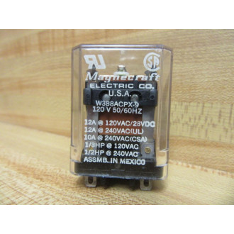 Magnecraft W388ACPX-9-120V AC Relay W388ACPX-9-120VAC - Used