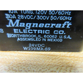 Magnecraft W199MX-59-24V DC Relay W199MX-59-24VDC - Used