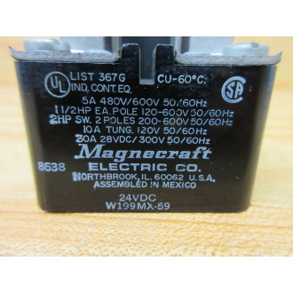 Magnecraft W199MX-59-24V DC Relay W199MX-59-24VDC - Used