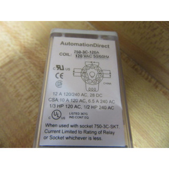 Automation Direct 750-3C-120A Relay 7503C120A - Used