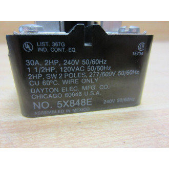 Dayton 5X848E Power Relay 240V 30A 2 Pole Tested (Pack of 2) - Used