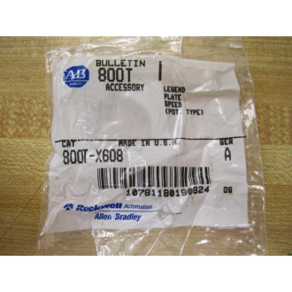 Allen Bradley 800T-X608 Legend Plate (Speed) Series A (Pack of 6)