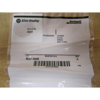 Allen Bradley 800T-X608 Legend Plate (Speed) Series A (Pack of 3)
