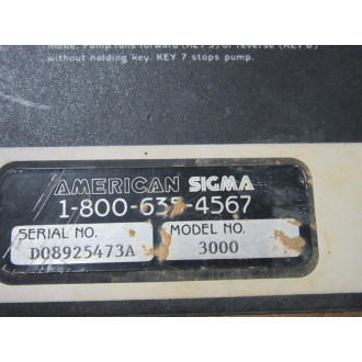 American Sigma Model 3000 Wastewater Monitoring System Model 3000 - Used