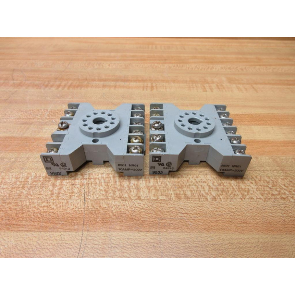 Square D 8501-NR61 Relay Socket 8501NR61 (Pack of 2) - Used