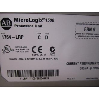 Allen Bradley 1764-LRP MicroLogix 1500 Processor Series C - New No Box