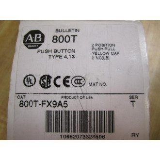 Allen Bradley 800T-FX9A5 Push Button W2  800T-XD4