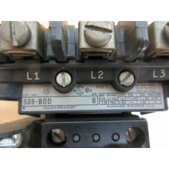 Allen Bradley 509-BOD Starter 509B0D w595A,42185-800-01,595A02 - Used