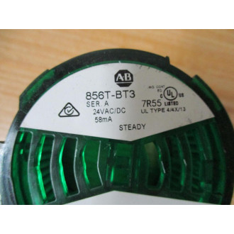 Allen Bradley 856T-BT3 Green LED Steady Stack Light 856TBT3 wo Bulb - New No Box