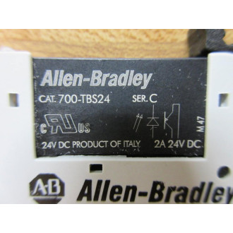 Allen Bradley 700-HLT1Z24 Block Relay 700-TBS24 Series C - New No Box