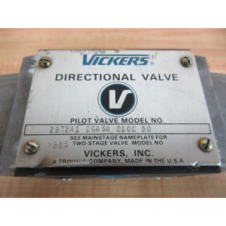 Vickers 297241 DG4S4 010G 50 Valve 297241DG4S4010C50 - Used