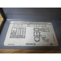 Square D 2510-F02 FHP Manual Starter 2510-FO2 - Used