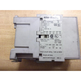 Allen Bradley 100-C43*00 Contactor 100-C43D10 - Used