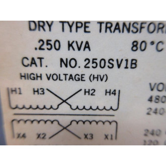 Square D 250SV1B Transformer - New No Box