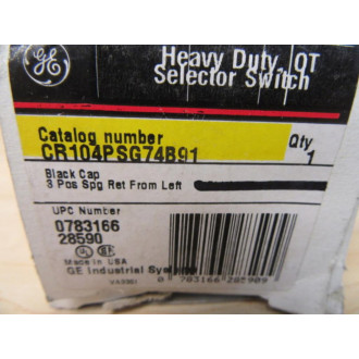 General Electric CR104PSG74B91 Selector Switch