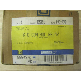 Square D 8501-HO-80 Relay 8501-H0-80