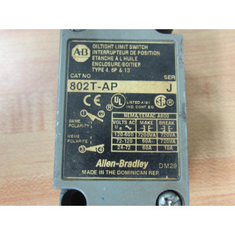 Allen Bradley 802T-AP Limit Switch 802TAP Body Only Series J - Used