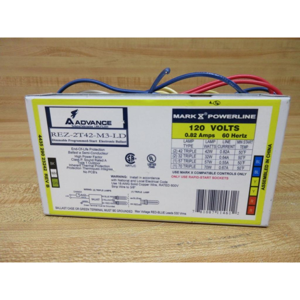 Advance REZ-2T42-M3-LD Electronic Ballast REZ2T42M3LD - New No Box