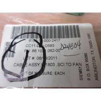 Siemens 66.1031.062-00 Cable Assembly CC11-DGL-O593