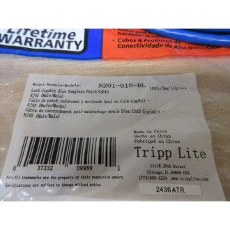 Tripp-Lite N201-10-BL Patch Cable N20110BL (Pack of 2)