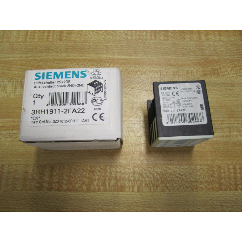 Siemens 3RH1911-2FA22 Contact 3RH19112FA22