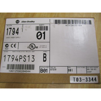 Allen Bradley 1794-PS13 Power Supply Module 1794PS13 Rev B01 Ser. B