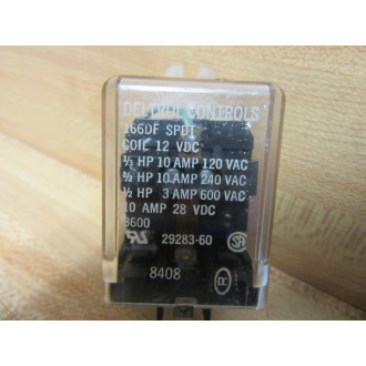 Deltrol 29283-60-12V DC Relay 166DF SPDT 29283-60-12VDC - Used
