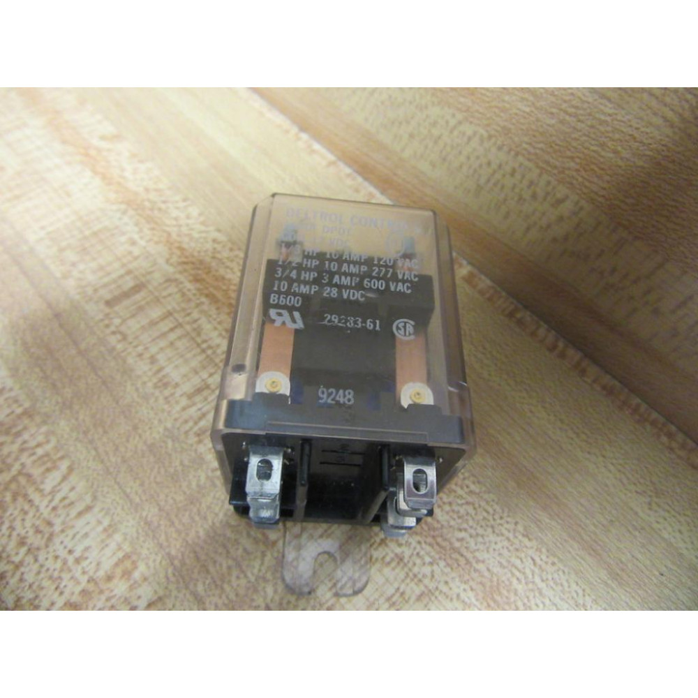 Deltrol 29283-61-12V DC Relay 166DF DPDT 29283-61-12VDC - Used