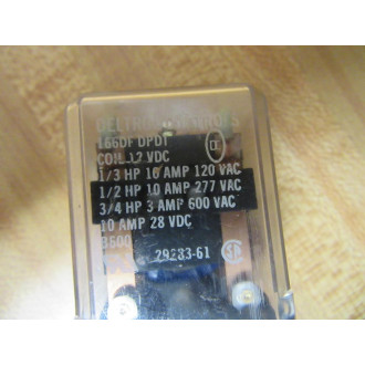 Deltrol 29283-61-12V DC Relay 166DF DPDT 29283-61-12VDC - Used
