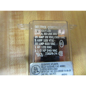 Deltrol Controls 275F101Y12D Relay 23029-74 - Used