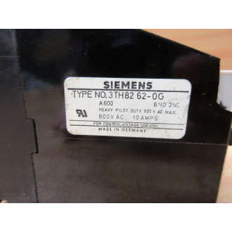 Siemens 3TH8262-0G Control Relay 3TH82620G Cracked Housing - Used