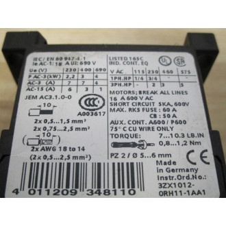Siemens 3RT1015-1AK61 Contactor 3RT10151AK61 - New No Box